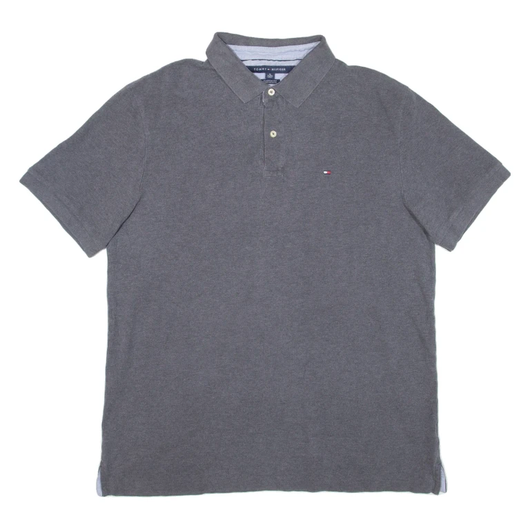 TOMMY HILFIGER Mens Polo Shirt Grey XL