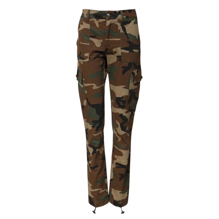 Multicolor Camouflage Cargo Pants Cotton - Women