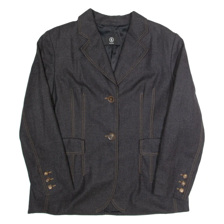 BOGNER Womens Blazer Jacket Grey Wool M