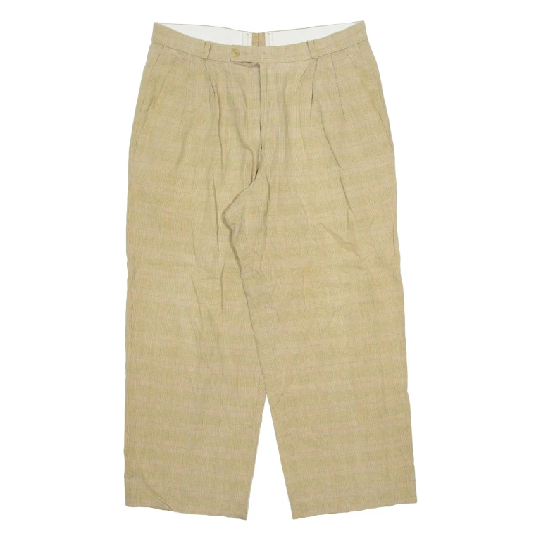FREY Chino Womens Trousers Beige Regular Straight 90s Linen W30 L25