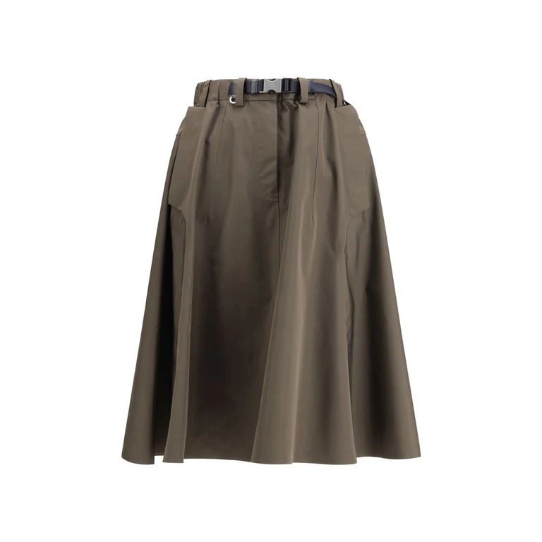 Bicolor Recycled Polyester Midi Skirt - Women