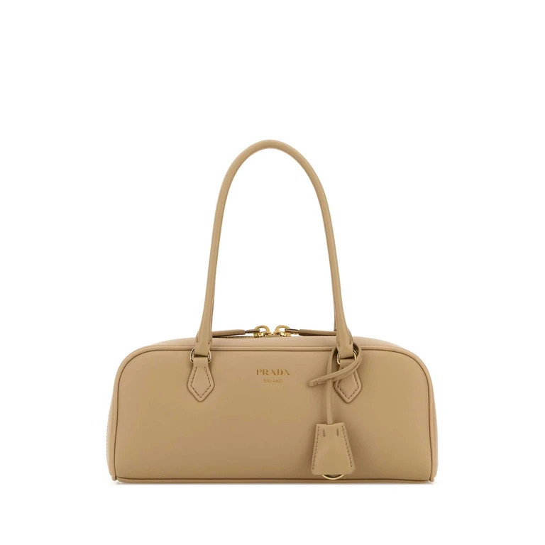 Prada Beige Leather Medium Handbag Sabbia Borse A Mano - Women