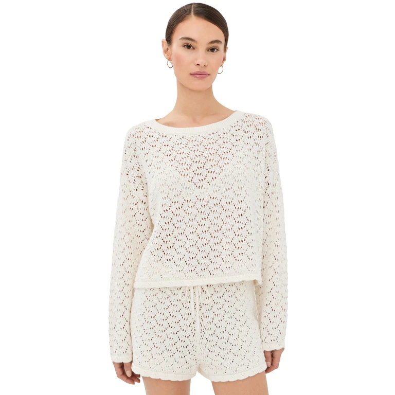 Sablyn Rosie Cropped Pullover Gardenia L