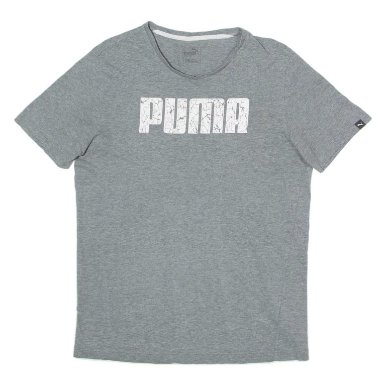 PUMA Mens T-Shirt Grey Crew Neck M (NN1-170924-14663)