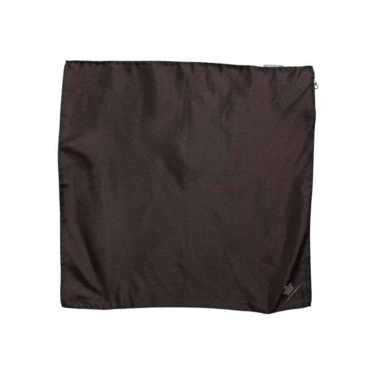Dolce & Gabbana Brown Dg Crown Silk Square Men Foulard Scarf - Men
