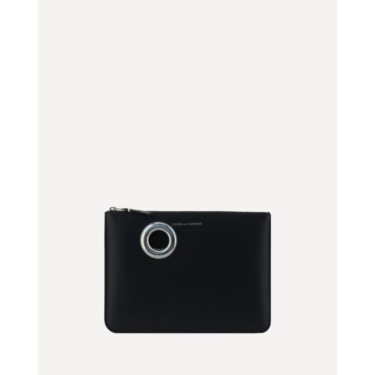 COMME DES GARÇONS WALLET 银色孔眼零钱包