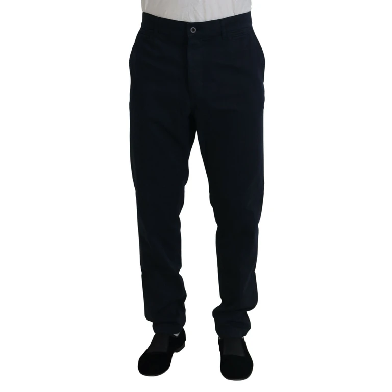 Dolce & Gabbana Blue Cotton Dress Formal Men Pants - Men