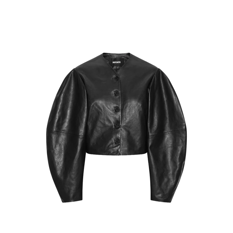 Button Leather Jacket