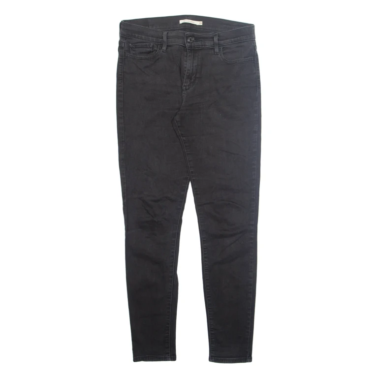 LEVI'S Womens Jeans Black Regular Skinny W29 L30
