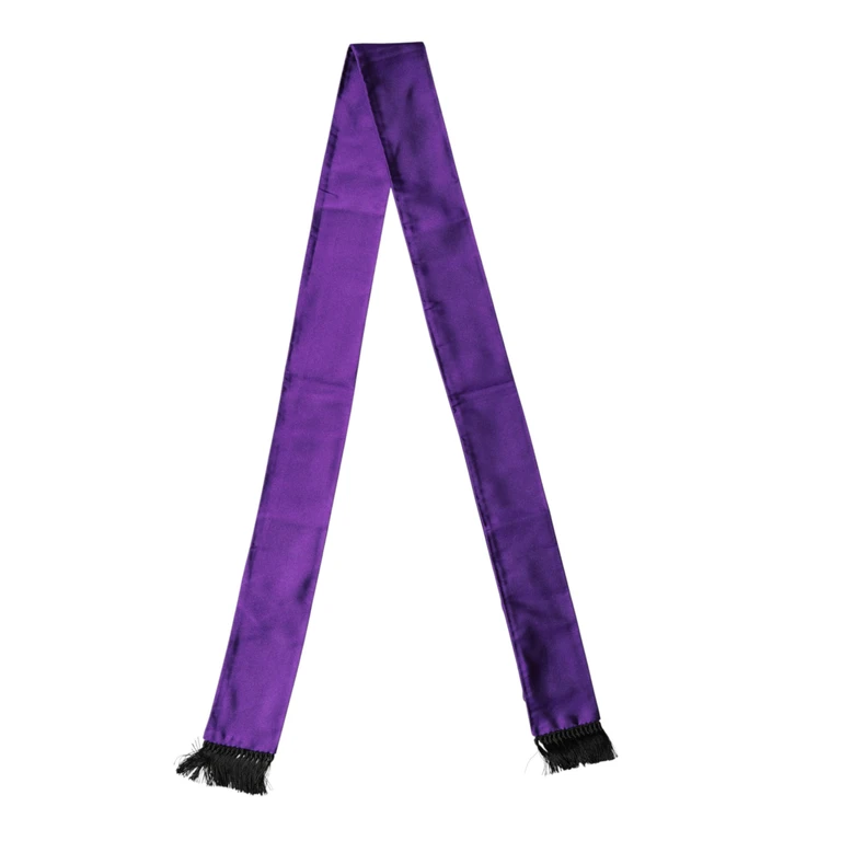 Dolce & Gabbana Violet Silk Fringes Neck Wrap Foulard Scarf - Men