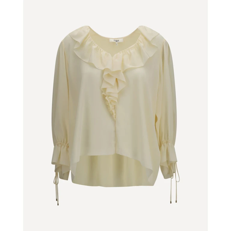 Ruffled V-Neck Shirt Female 38