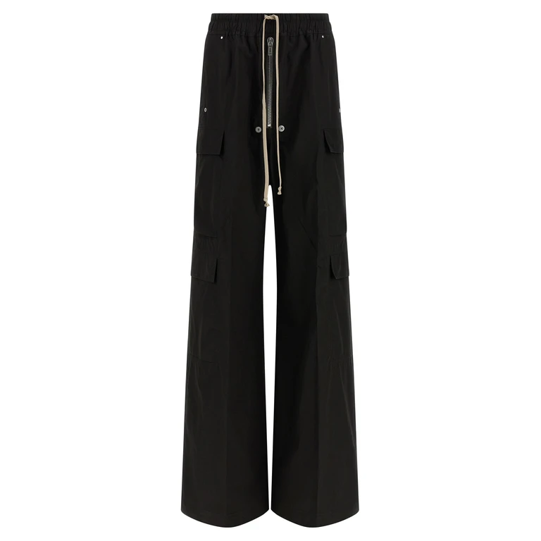 Rick Owens Black Cotton Cargo Pants - Women