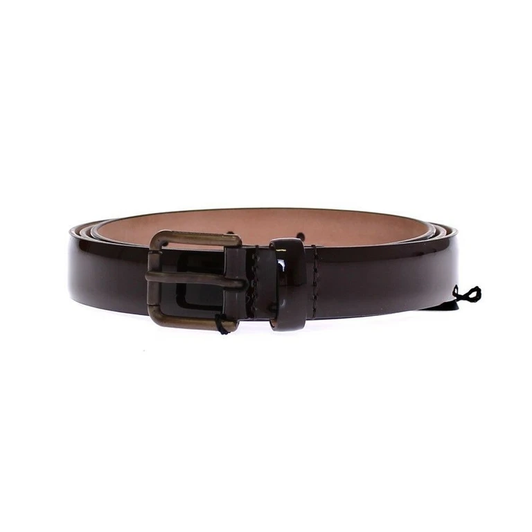 Dolce & Gabbana Brown Leather Logo Belt Cintura - Women