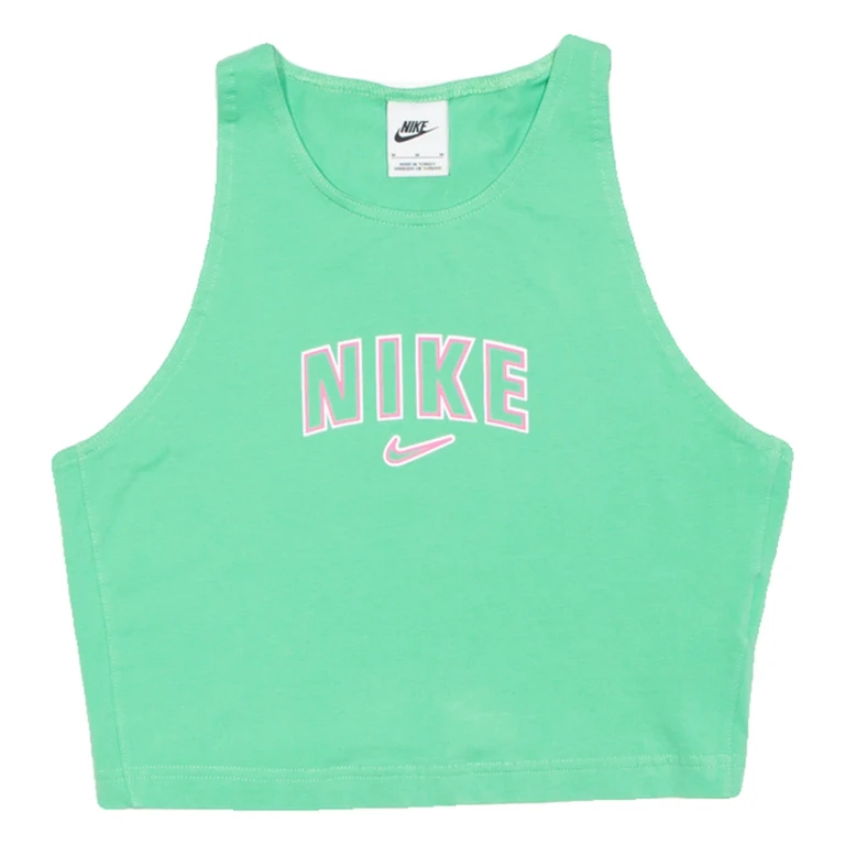 NIKE Cropped Womens Vest Green Sleeveless M