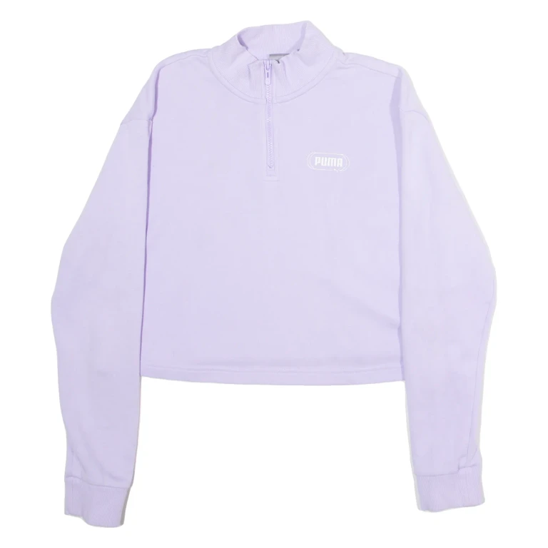 PUMA Cropped Womens Sweatshirt Purple M