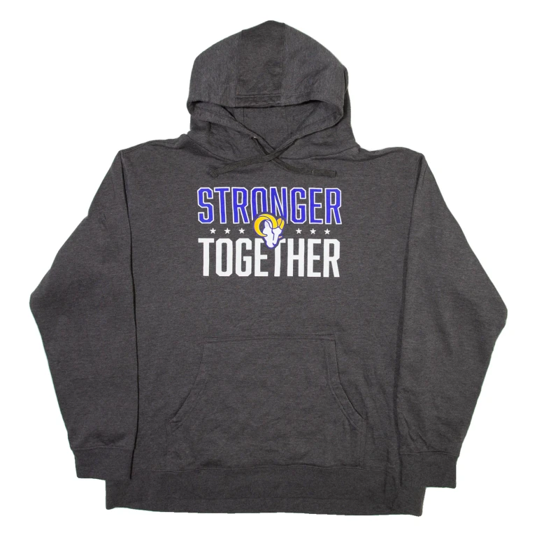 FANATICS Stronger Together Mens Grey Hoodie USA 2XL