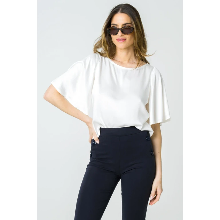 Top Violette blanc