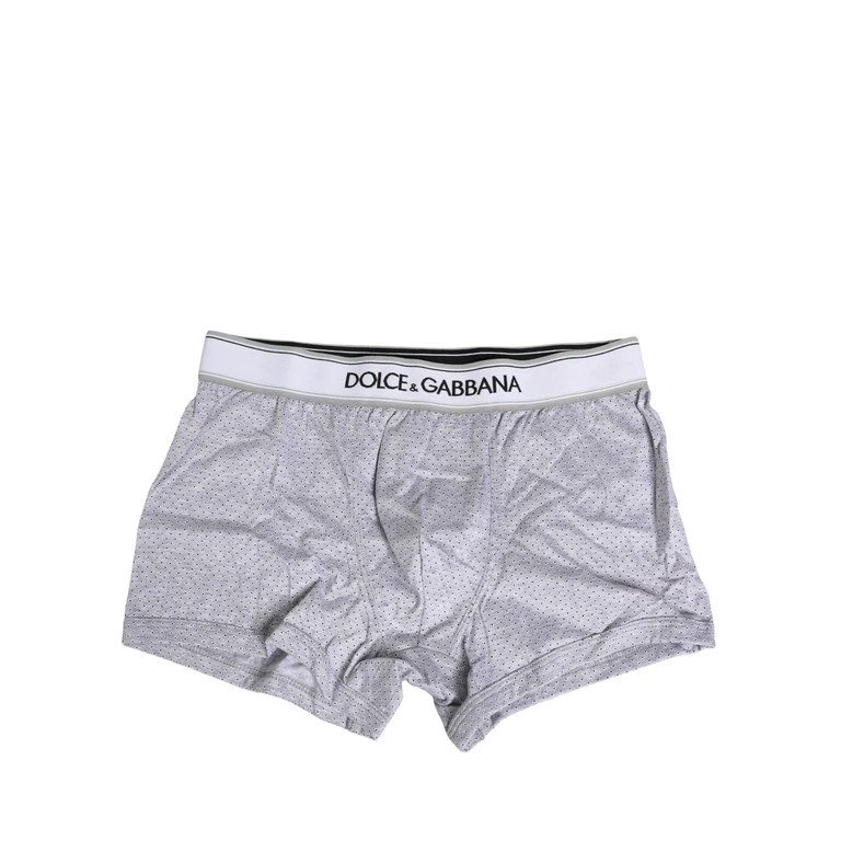 Dolce & Gabbana Gray Logo Cotton Men Regular Boxer Underwear Clothing - Men