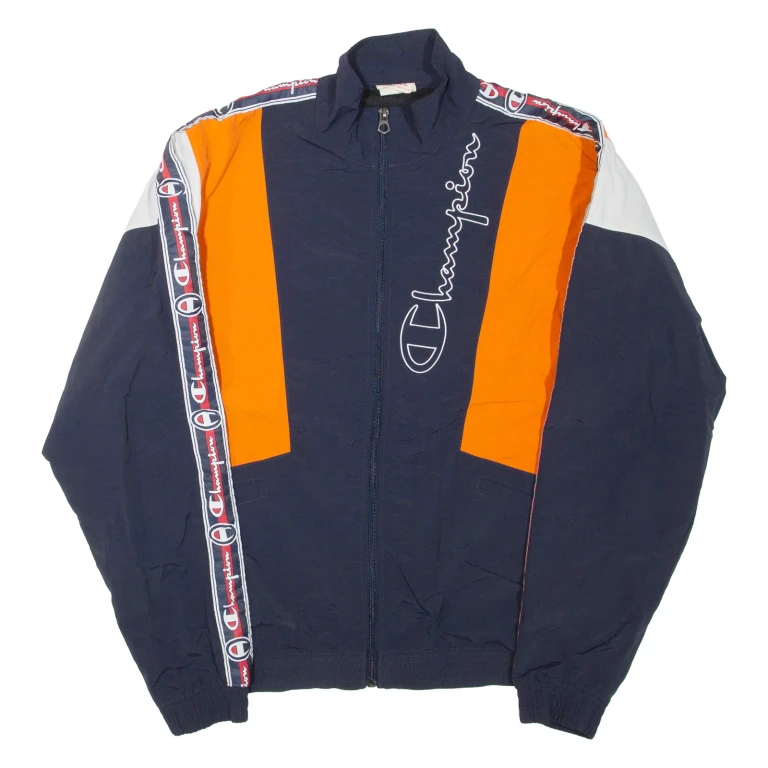 CHAMPION Mens Track Jacket Blue Colourblock S