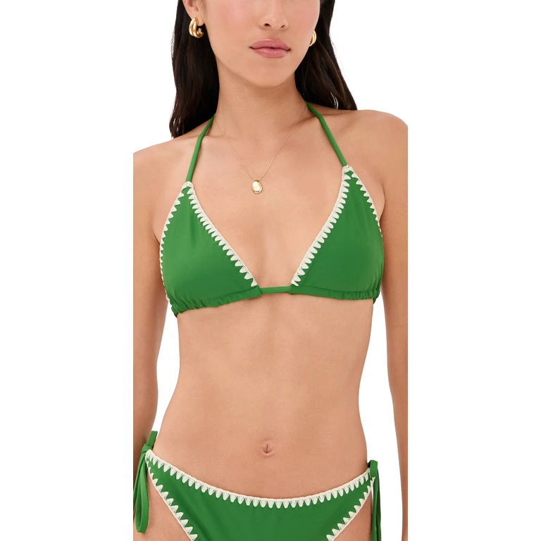 SIMONMILLER Bwai Embroidered Bikini Top Grass Green XS