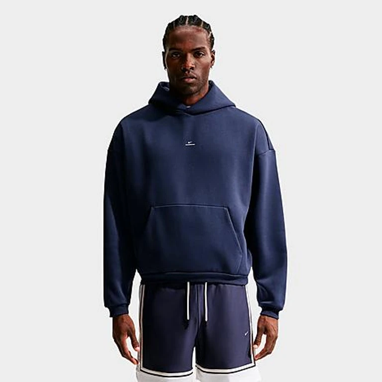 Men's Standard Issue Therma-FIT Brushed Basketball Pullover Hoodie in Midnight Navy/Pale Ivory Size: XS