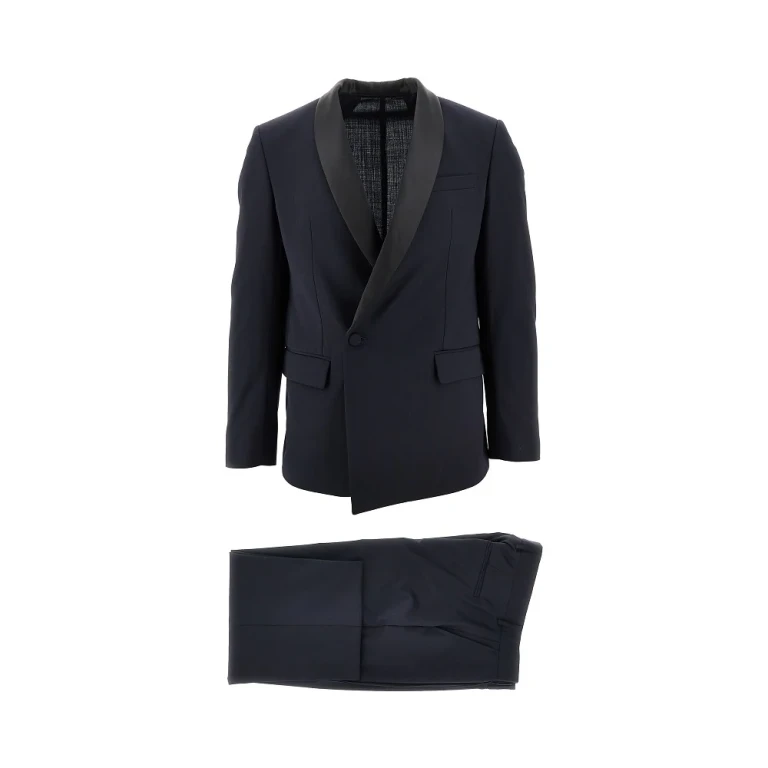 MARSEM Wool-blend suit with satin lapel Man 48