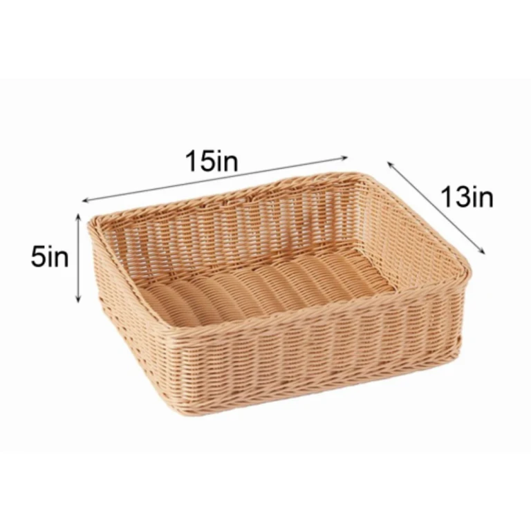 Medium Classroom Storage Basket - Woven Shelf Organizer Bin (15" x 13" x 5") - 4 Pack