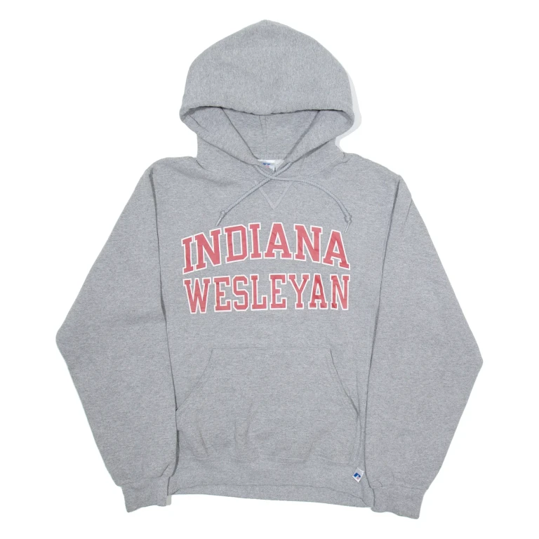 RUSSELL ATHLETIC Indiana Wesleyan Mens Grey Hoodie USA S