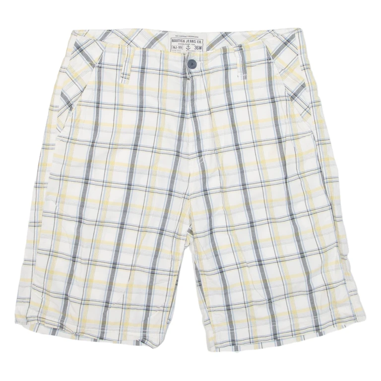 NAUTICA Mens Casual Shorts Blue Relaxed Check L W36