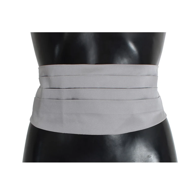 Dolce & Gabbana Gray Waist Belt Silk Cummerbund - Men