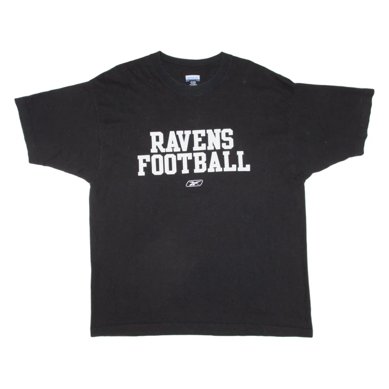 REEBOK Ravens Football Mens T-Shirt Black USA XL