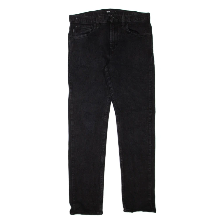 VANS Womens Jeans Black Regular Skinny W30 L30