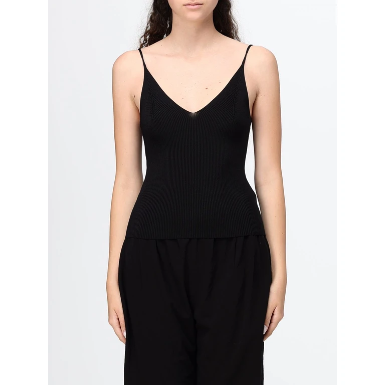Slim-Fit V-Neck Knit Top with Thin Straps (18159429200)