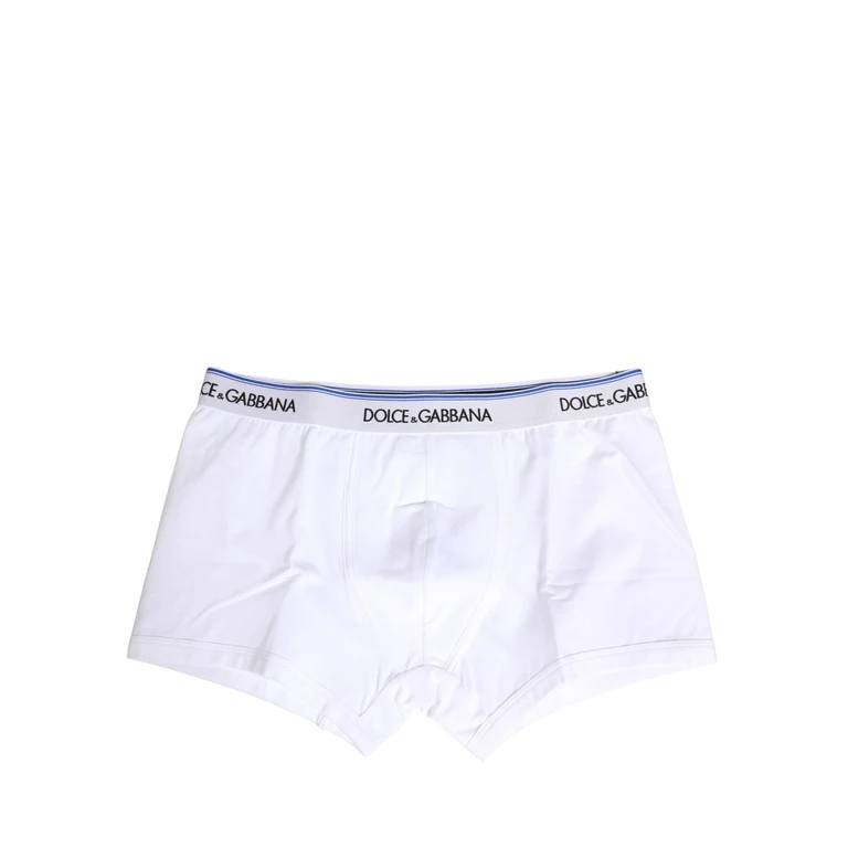 Dolce & Gabbana White Logo Waistband Regular Boxer Underwear Cotton Elastane Clothing - Men
