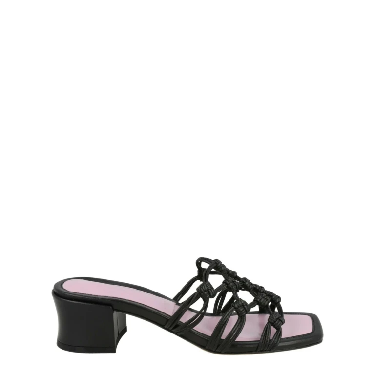 ByFar Marsha Knotted Leather Mule Sandals