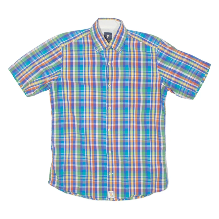 PIERRE CARDIN Mens Shirt Blue Plaid S