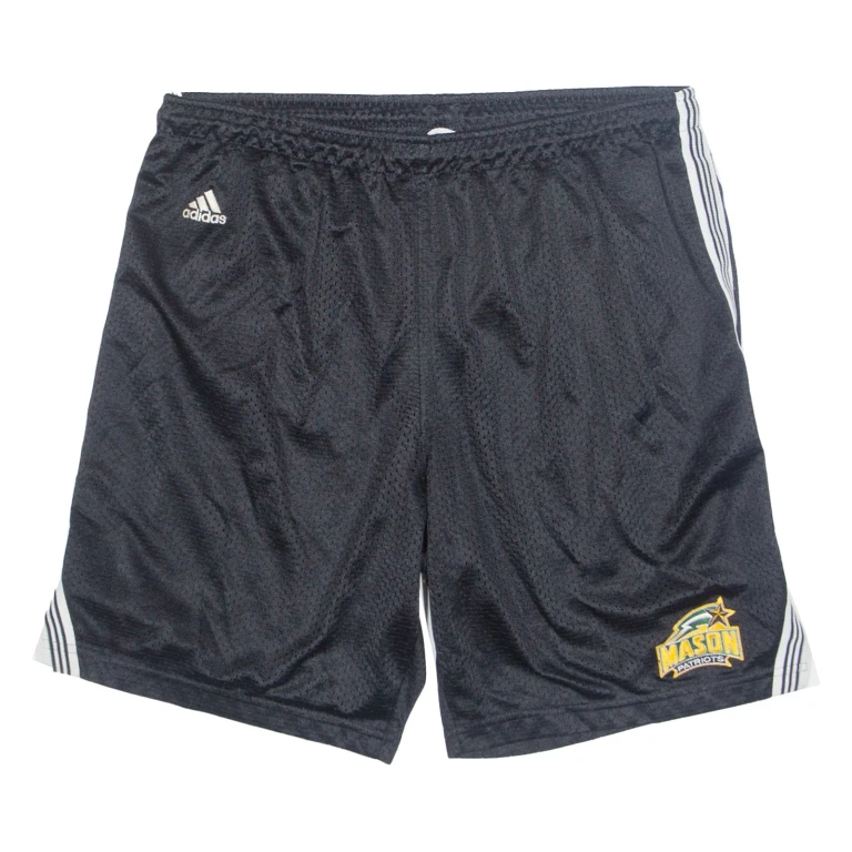 ADIDAS George Mason Patriots USA Mens Sports Shorts Black Relaxed M W34