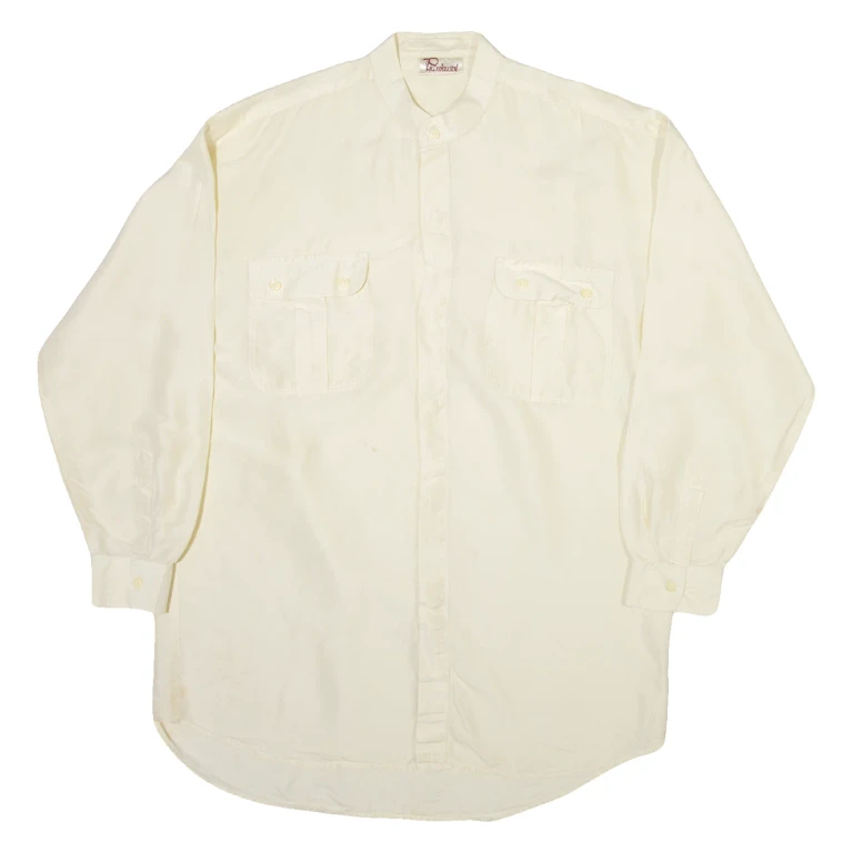 PIANKUSOL Mens Plain Shirt Yellow Long Sleeve L