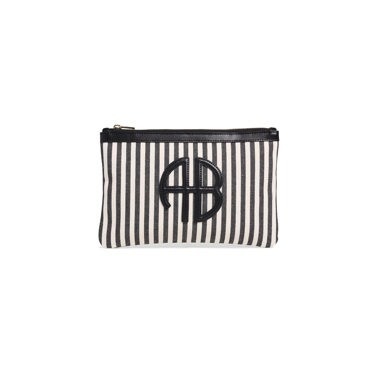 Lili Pouch White and Black Stripe One Size