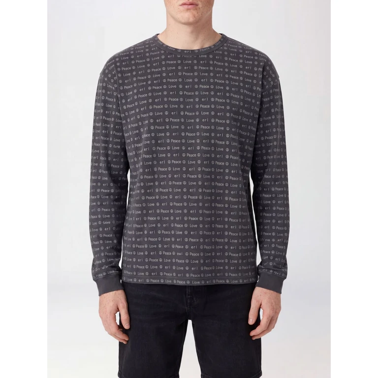 Long-Sleeved Cotton T-Shirt with Contrast Logo Print (ERL12T0021)