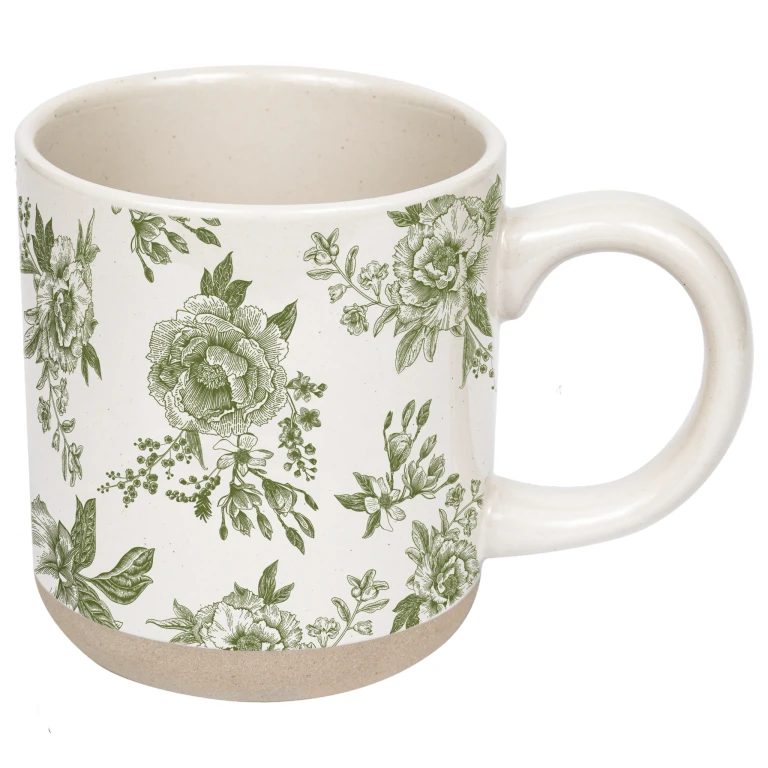 Green Delft 14 oz Stoneware Coffee Mug