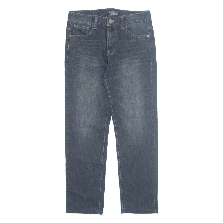 GUESS Mens Jeans Blue Regular Straight Stone Wash W30 L28