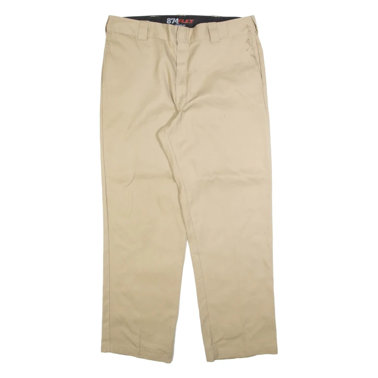 DICKIES 874 Workwear Mens Trousers Beige Regular Straight W38 L32