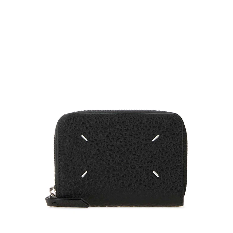 Maison Margiela Black Leather Wallet Portafogli - Women