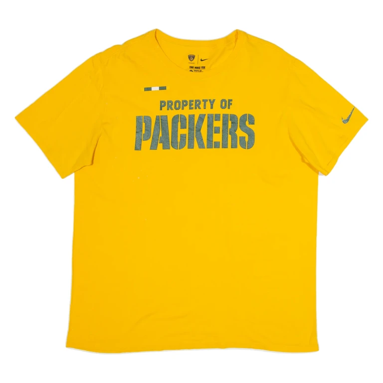NIKE NFL Green Bay Packers Mens T-Shirt Yellow USA XL