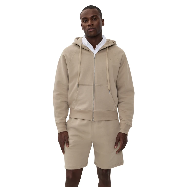 AMI ADC Zip Hoodie Beige Taupe L