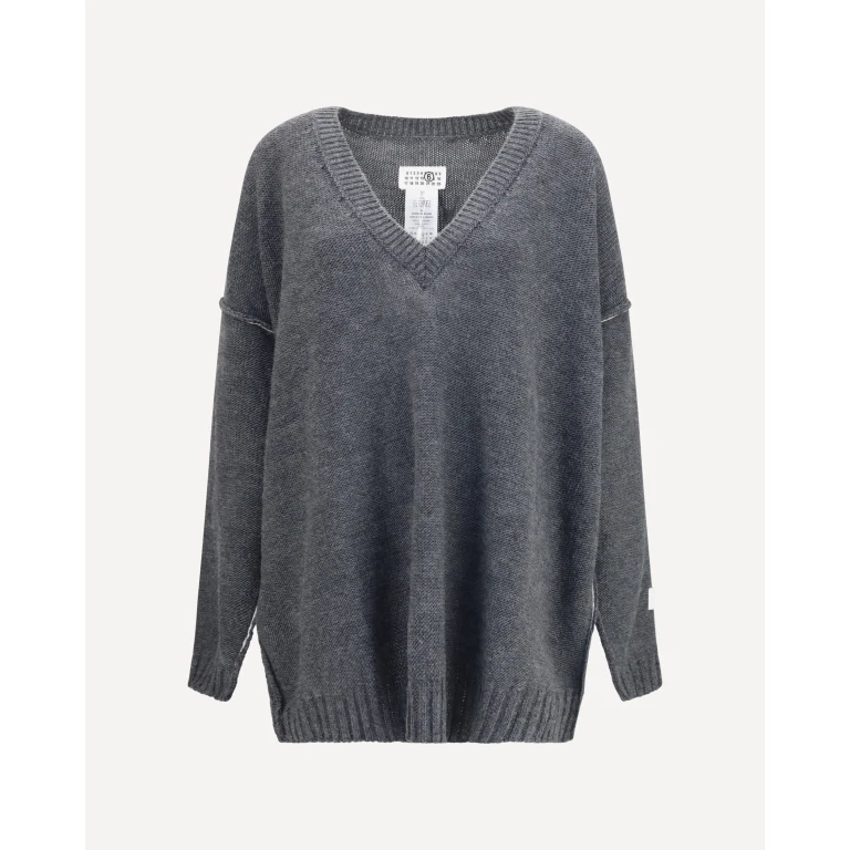 MM6 Oversized V-neck Sweater Female S