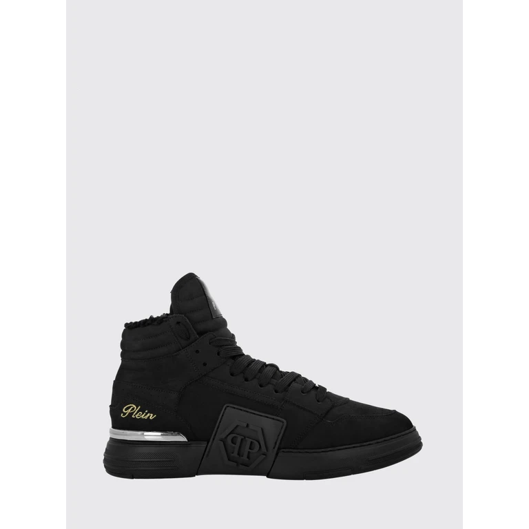High-Top Leather and Suede Sneakers with Shearling Lining and Perforated Toe (AAESMSC4060PFU028F0202)