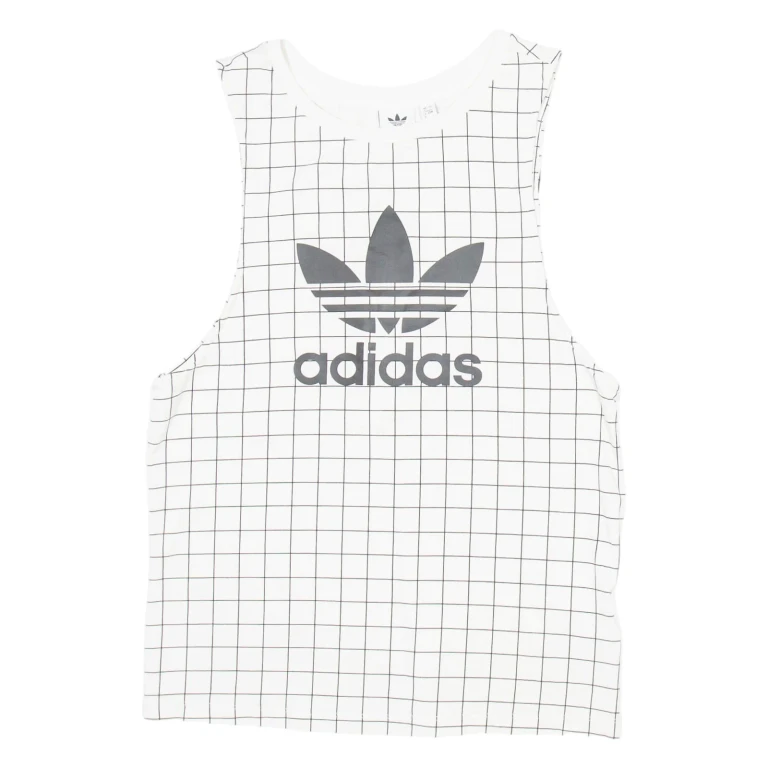 ADIDAS Womens Vest White Sleeveless UK 4
