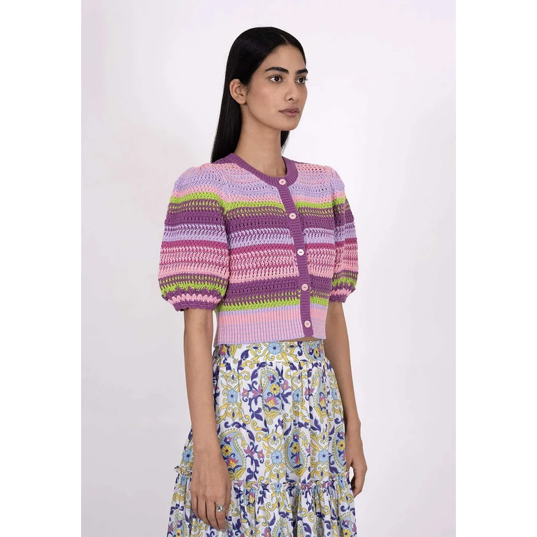 Cardigan Celeste Ss Cardi Multi-Weave